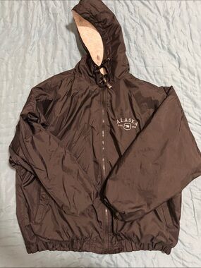 Vintage oarsman xl Hooded Windbreaker Jacket - Black